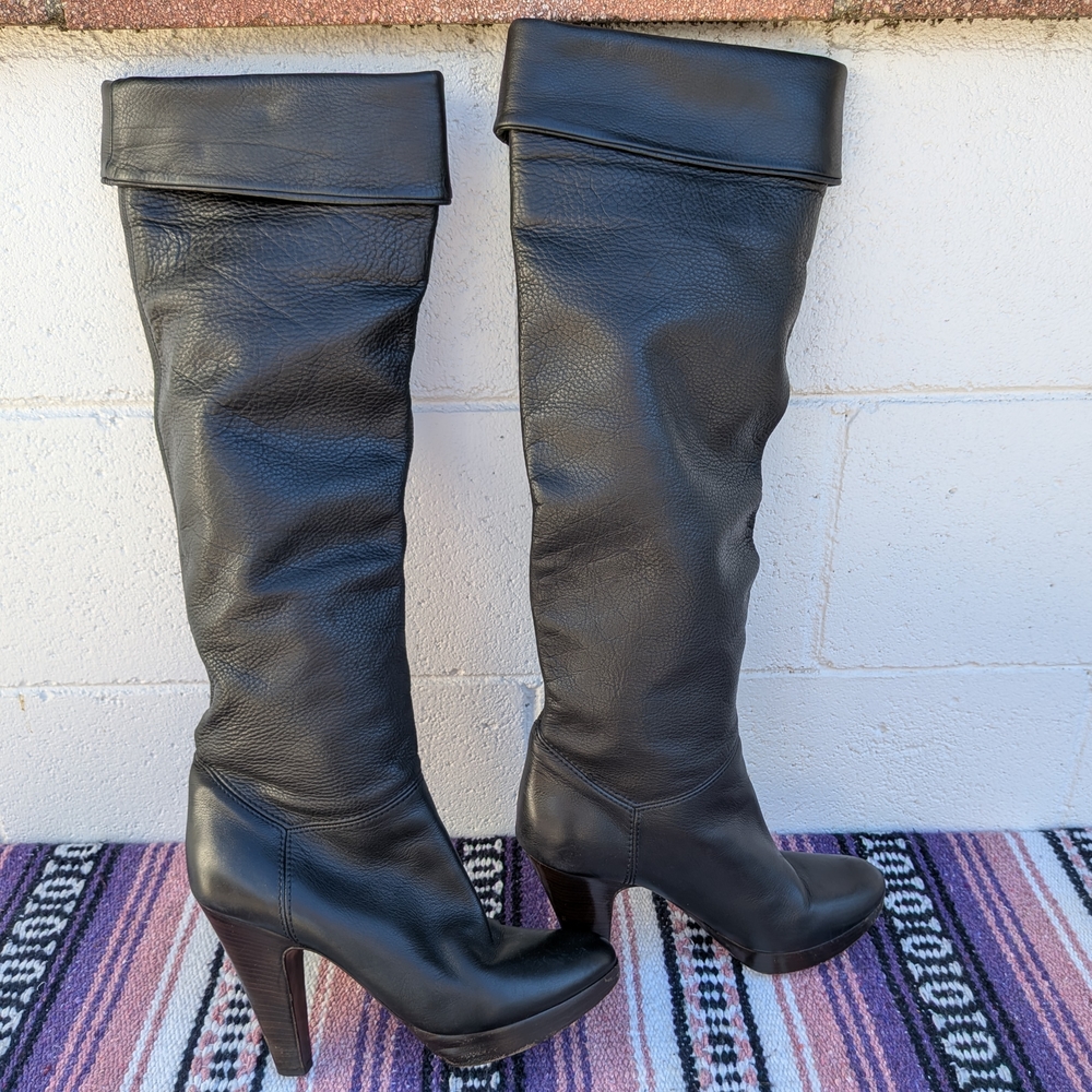 L’Autre Chose Black Tall Leather Boots